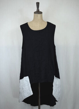 NWT Ever Sassy #63141 Black Sleveless Tunic W/ Fun Pockets BOUTIQUE #0257 LG